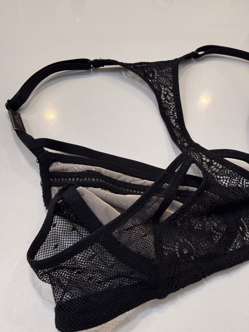 Victoria’s Secret Very Sexy Black Unlined Demi Lace Racerback Bra | Size 34B - Picture 8 of 8